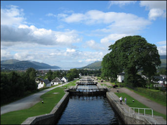 Neptune's staircase on the Caledonian Canal